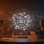 Modelos multilingües de inteligencia artificial Tiny Aya de Cohere visualizados en un entorno tecnológico para startups.