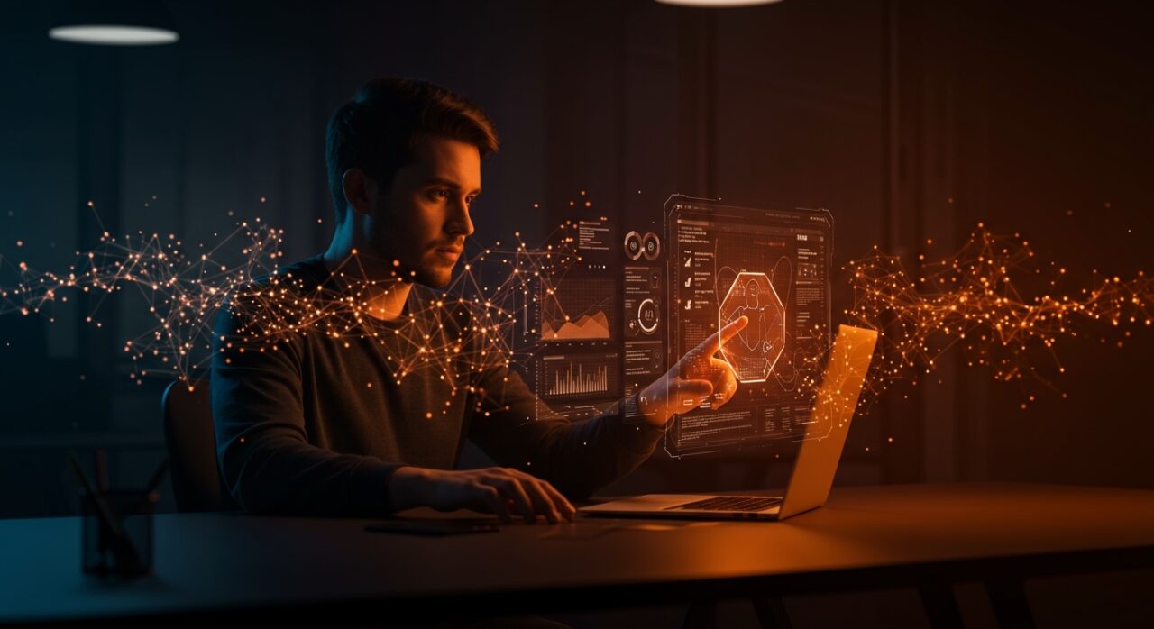 Founder tech usando skills de IA para automatizar workflows y análisis de datos en una startup tecnológica.