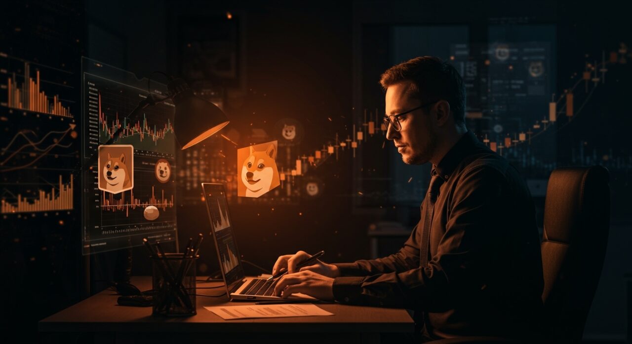 Contador ganando en mercados de predicción apostando en contra de DOGE y el hype de Elon Musk en Kalshi.