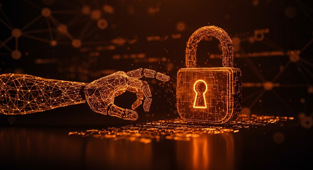 Contraseñas generadas por IA mostrando vulnerabilidades en seguridad informática para startups en un entorno tecnológico moderno.