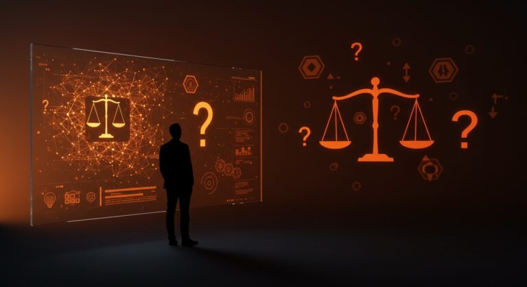 Liderazgo ético en inteligencia artificial de Sam Altman en OpenAI representado con redes neuronales y símbolos de responsabilidad social y regulación.