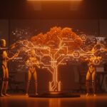 Agentes de IA coordinándose autónomamente con el framework Cord para gestión de proyectos en startups tecnológicas.