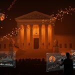 Corte Suprema de EE.UU. invalidando tarifas de Trump, impactando comercio internacional y startups tecnológicas.