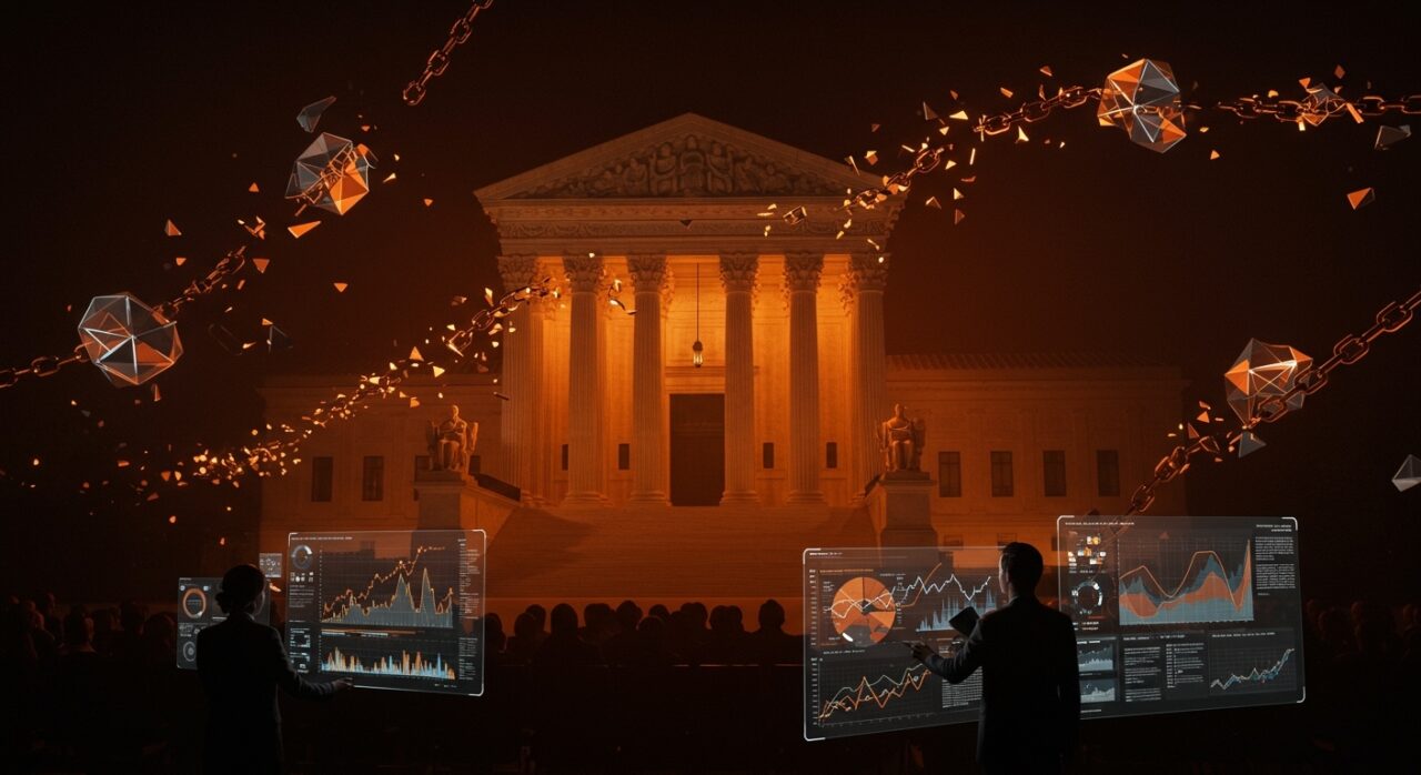 Corte Suprema de EE.UU. invalidando tarifas de Trump, impactando comercio internacional y startups tecnológicas.