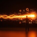 Founder creativa integrando inteligencia artificial e innovación en startups con liderazgo creativo en la era IA.