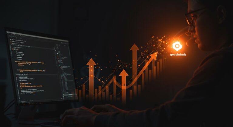 Imagen editorial que muestra la transición de Dependabot a govulncheck para mejorar la seguridad en Go usando GitHub Actions en un entorno startup.