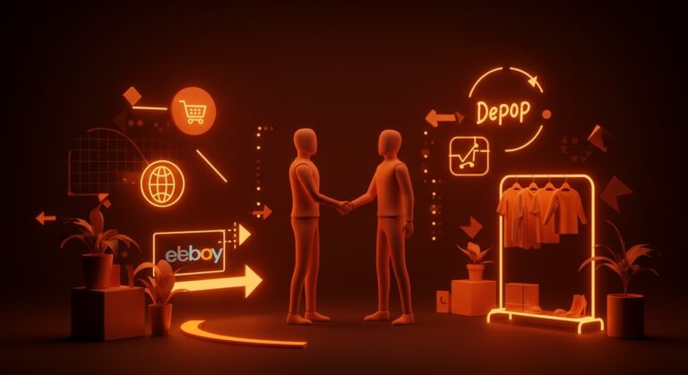 Adquisición de Depop por eBay en el mercado de retail tech y ecommerce de moda sostenible.