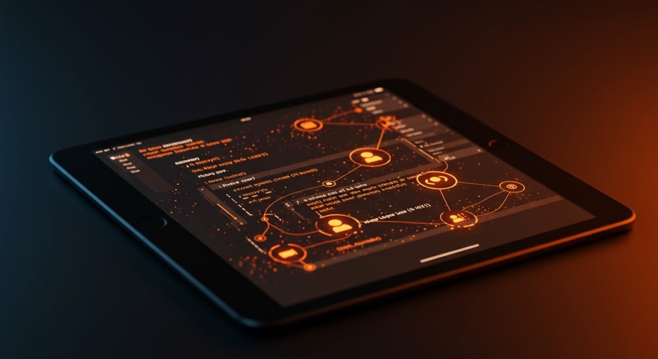 Cliente SSH y Mosh para iOS mostrando terminal móvil con integración de agentes IA y desarrollo remoto optimizado.