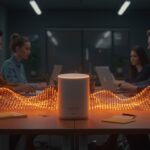 Dispositivo eero Signal de Amazon garantizando conectividad y continuidad operacional sin cortes para startups.