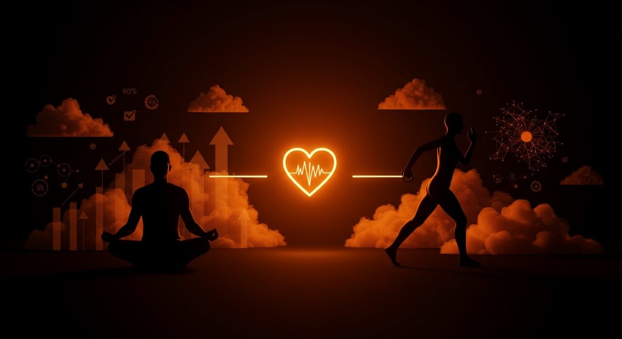 Founder de startup equilibrando ejercicio moderado y terapia para mejorar salud mental y combatir depresión.