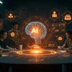 Empleados de tecnología respaldando el desarrollo ético de inteligencia artificial con límites claros en IA militar, destacando la postura de Anthropic.