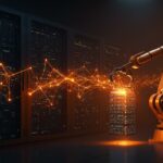 Robot autónomo construyendo infraestructura de datos para IA física en startup Encord tras ronda de Serie C de €50M liderada por Wellington Management.