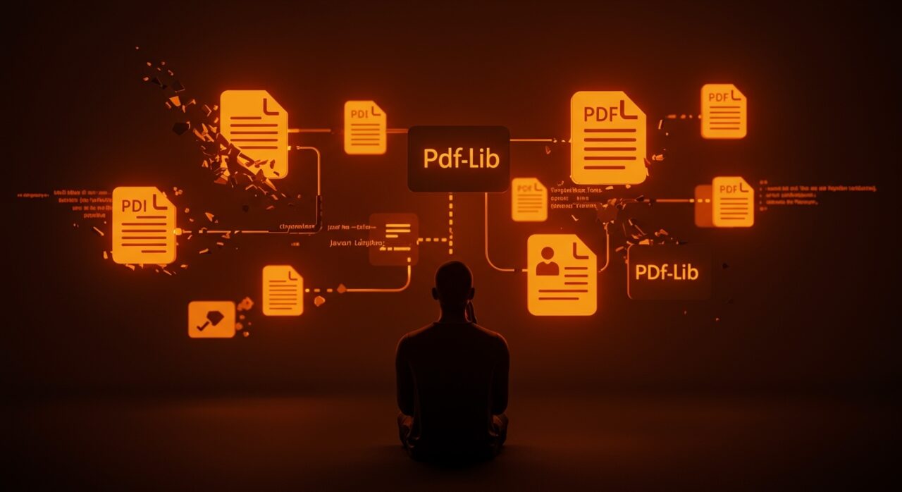 Desarrollador trabajando en mantenimiento y automatización de pdf-lib para manipulación de PDF en JavaScript en ecosistema open source startup.