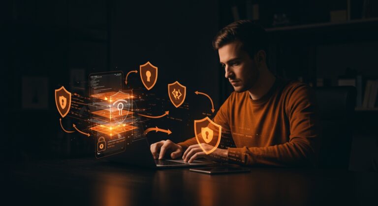 Estrategias de seguridad en apps iOS presentadas en un evento Apple con enfoque en desarrollo seguro y protección de datos móviles.