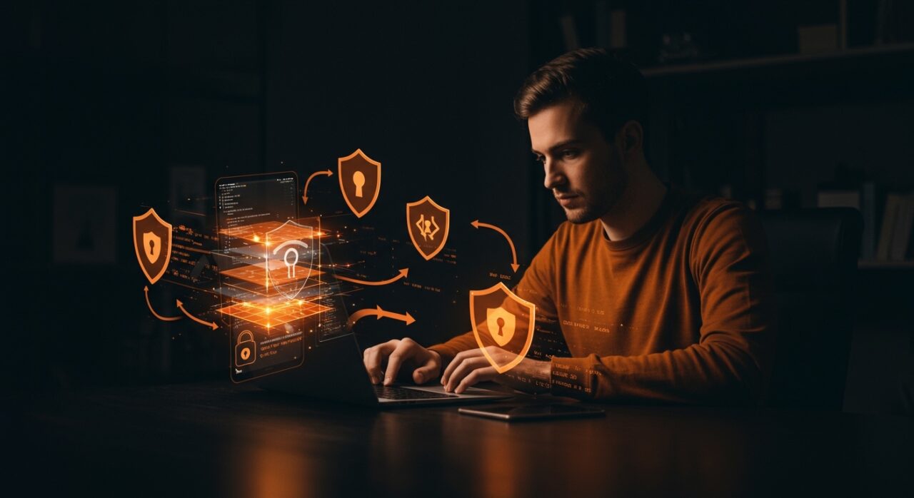 Estrategias de seguridad en apps iOS presentadas en un evento Apple con enfoque en desarrollo seguro y protección de datos móviles.