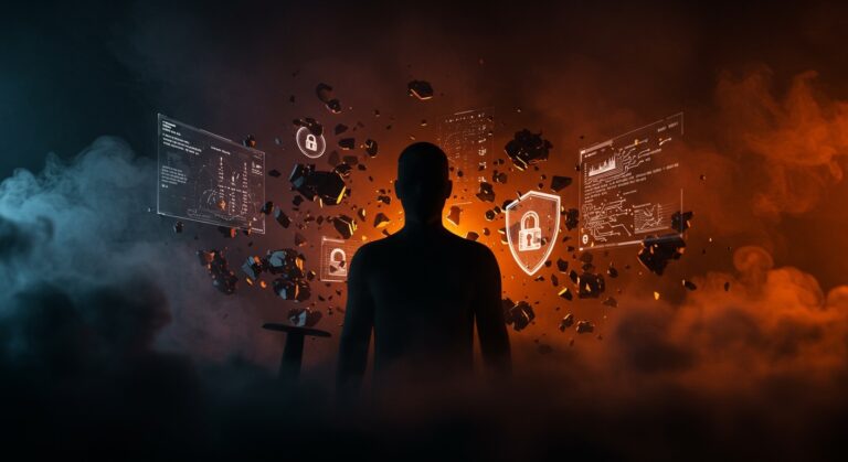 Ex director de L3Harris condenado por vender herramientas de hacking en un entorno que simboliza riesgos legales y ciberseguridad.