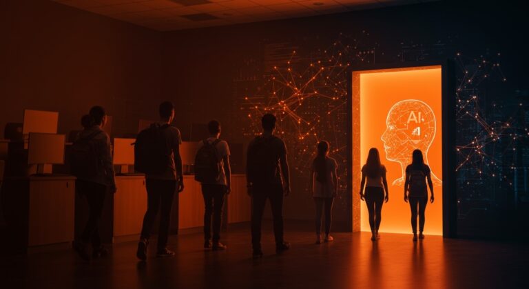 Estudiantes migrando de ciencias de la computación tradicionales hacia carreras especializadas en inteligencia artificial, mostrando tendencias educativas y cambio en talento tech para startups.