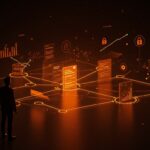 Fundador de startup frente a un horizonte digital que representa el formato abierto ODF como pilar de soberanía digital e interoperabilidad.