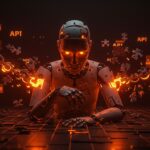 Representación visual de un agente de IA fragmentado mostrando el costo oculto de arquitecturas de franken-stack en automatización empresarial y seguridad API.