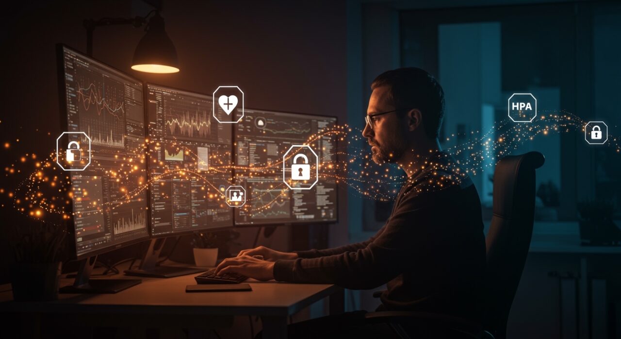 Senior software engineer especializado en datos trabajando remotamente en startup de salud con cumplimiento HIPAA.