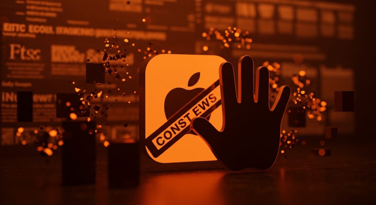 Investigación de la FTC sobre supresión de contenido en Apple News con enfoque en censura digital y regulación tecnológica.