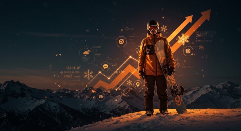 Fundador chileno-uruguayo en contexto de Juegos Olímpicos de Invierno representando resiliencia en el ecosistema startup latinoamericano.