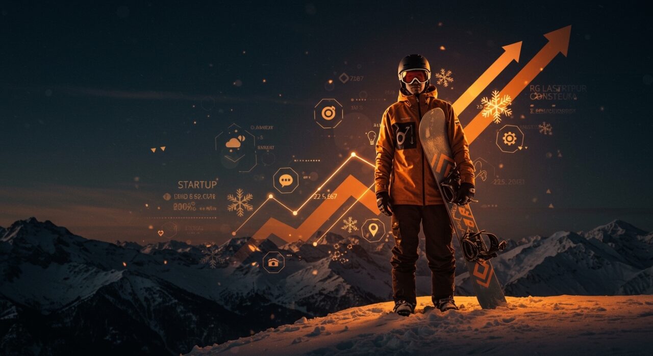 Fundador chileno-uruguayo en contexto de Juegos Olímpicos de Invierno representando resiliencia en el ecosistema startup latinoamericano.