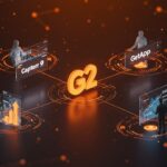 Impacto de la adquisición de Capterra, Software Advice y GetApp por G2 en el ecosistema SaaS y founders LATAM, representado con conexiones digitales y metáforas de inteligencia artificial.