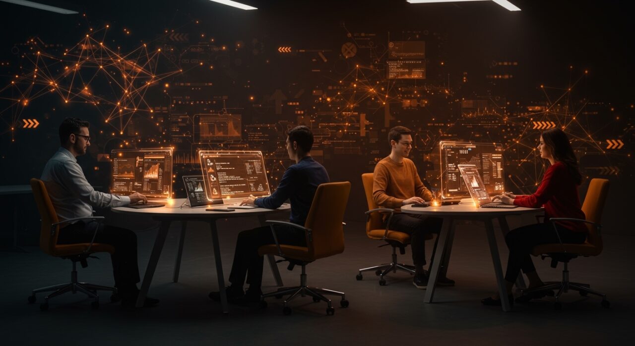 Startup tecnológica colaborando con Gemini 3.1 Pro de Google DeepMind, destacando IA multimodal y automatización avanzada.