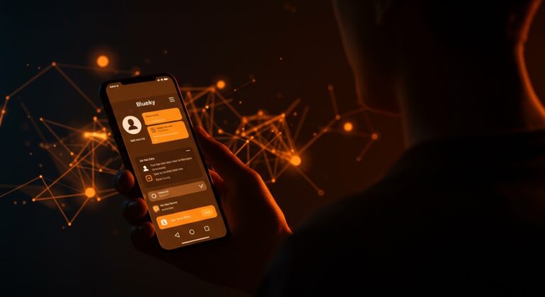 Interfaz de mensajería privada con cifrado E2E integrada en Bluesky por la startup Germ, destacando seguridad digital y tecnología para founders.