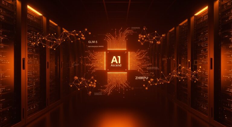 GLM-5 modelo de IA entrenado en chips Huawei Ascend, innovación en inteligencia artificial open source con parámetros avanzados y enfoque en independencia tecnológica.