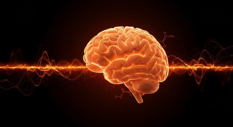 Representación visual del sistema de recompensa cerebral modulada por GLP-1 y Ozempic en el tratamiento de adicciones al alcohol y opioides.