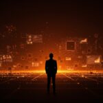 Representación editorial dramática de la advertencia de Google sobre la viabilidad limitada de startups de IA especialistas en LLM wrappers y agregadores.