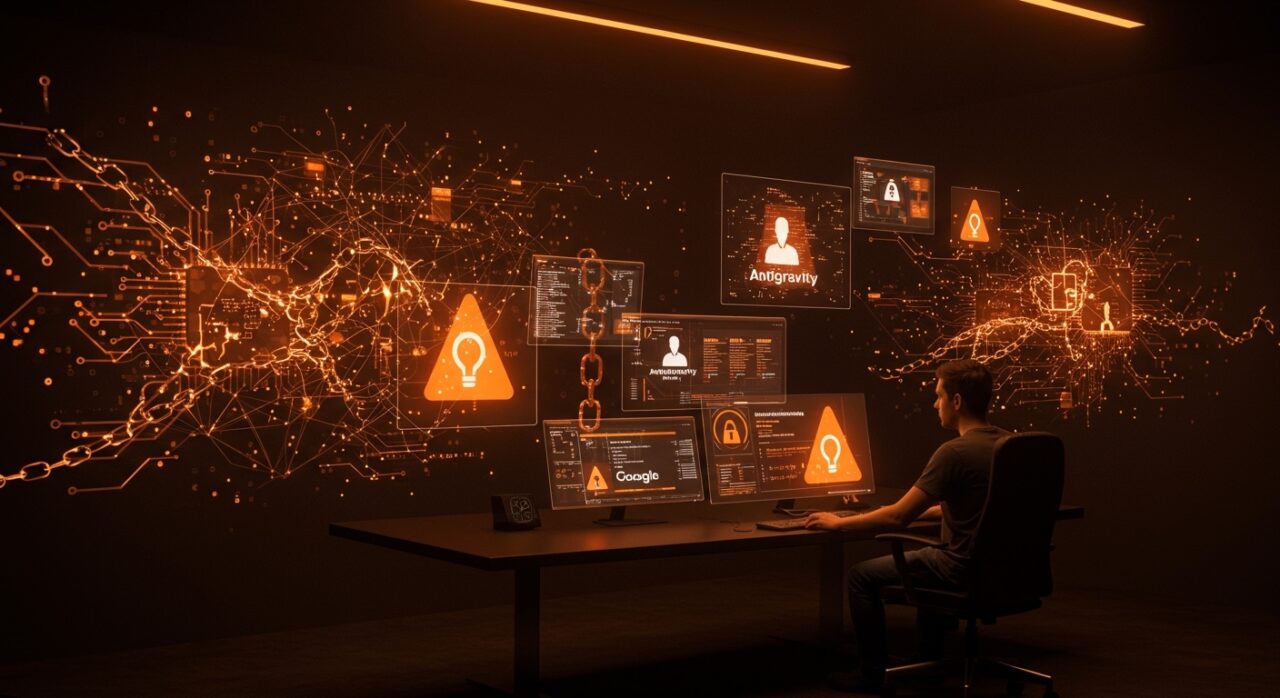 Startup enfrentando restricciones de Google en Antigravity con enfoque en riesgos de dependencia tecnológica y gobernanza AI.