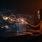 Innovadora inteligencia artificial GPT-5.3 Codex-Spark para codificación en tiempo real con colaboración OpenAI y Cerebras representada en escena futurista y de alta tecnología.