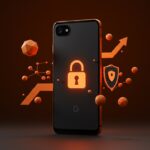 Smartphone Google Pixel con símbolo de seguridad destacando el sistema operativo GrapheneOS para privacidad y seguridad móvil en startups tecnológicas.