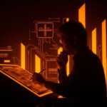 Retrato conceptual de Hideki Sato con elementos de diseño de consolas Sega y metáforas visuales de innovación tecnológica en hardware de videojuegos.