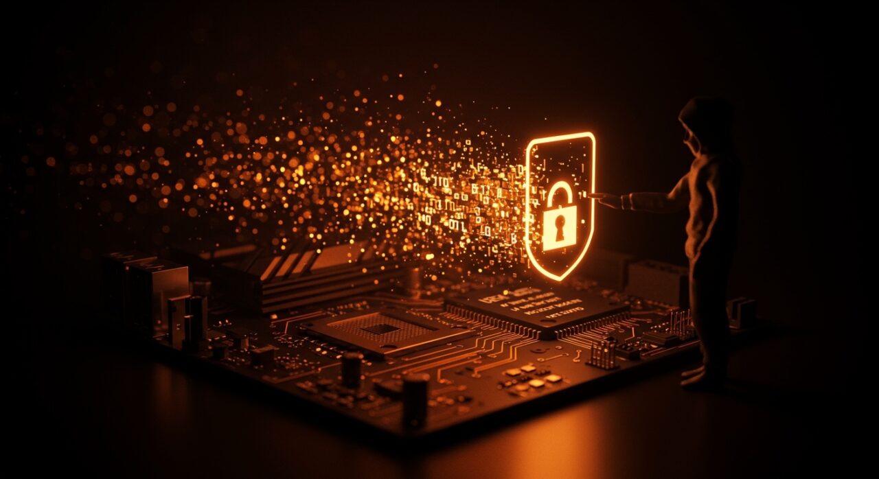 Análisis visual de la vulnerabilidad UEFI Hydroph0bia comprometiendo SecureBoot en firmware Insyde H2O, destacando riesgos de ciberseguridad para startups.