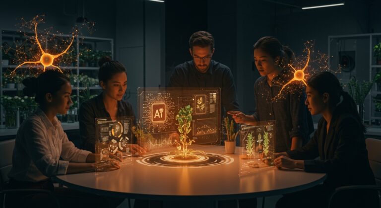 Innovadores de startups en agritech usando IA para impulsar la sostenibilidad y nuevas proteínas en la industria alimentaria.