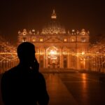 Fundador tecnológico reflexionando sobre ética en inteligencia artificial con contexto del Vaticano y automatización estratégica.