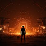 Debate crítico sobre IA militar, regulación y ética tecnológica en el ecosistema startup representado con fundador tech y metáforas digitales.