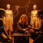 Kate Barton colaborando con IA de IBM y Fiducia AI en NYFW, mostrando innovación y tecnología en moda con inteligencia artificial.