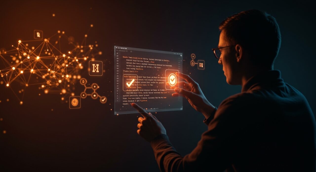 Validación avanzada de código Solidity generado por IA con tests automáticos y análisis AST en un entorno startup tecnológico.