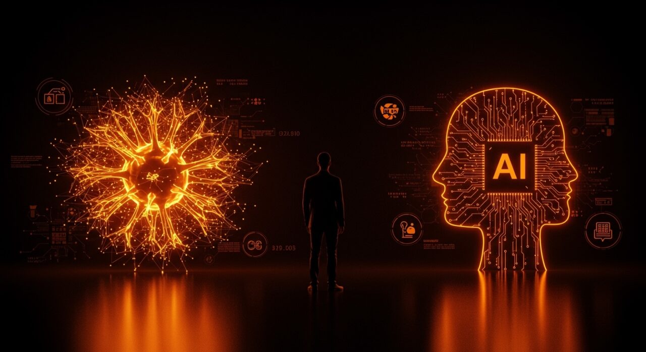 Comparación visual entre la energía de entrenar inteligencia artificial y criar humanos, destacando sostenibilidad y eficiencia en IA según Sam Altman.