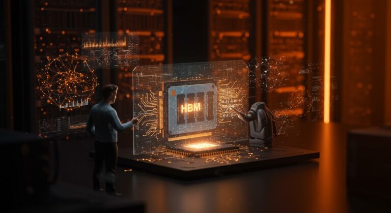 Infraestructura AI con enfoque en memoria GPU y optimización para founders, ilustrando cuellos de botella y costos en hardware AI 2026.