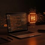 Reversión de Rosetta 2 con inteligencia artificial mostrando traducción binaria de x86_64 a ARM en Linux para startups tecnológicas.