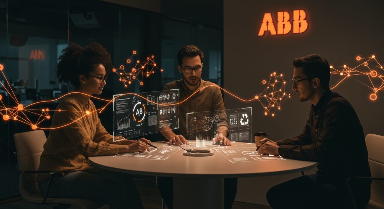 Startups chilenas innovadoras colaborando con inteligencia artificial y soluciones sostenibles en ABB Chile, destacando innovación abierta y economía circular.