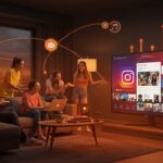 Interfaz de Instagram Reels en Google TV mostrando la competencia en streaming de video para creadores digitales en el ecosistema de apps de TV conectada.