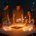 Colaboración de founders de startups deportivas y de entretenimiento en Chile con gráfica de inversión en capital de riesgo destacando US$320M en 2025.