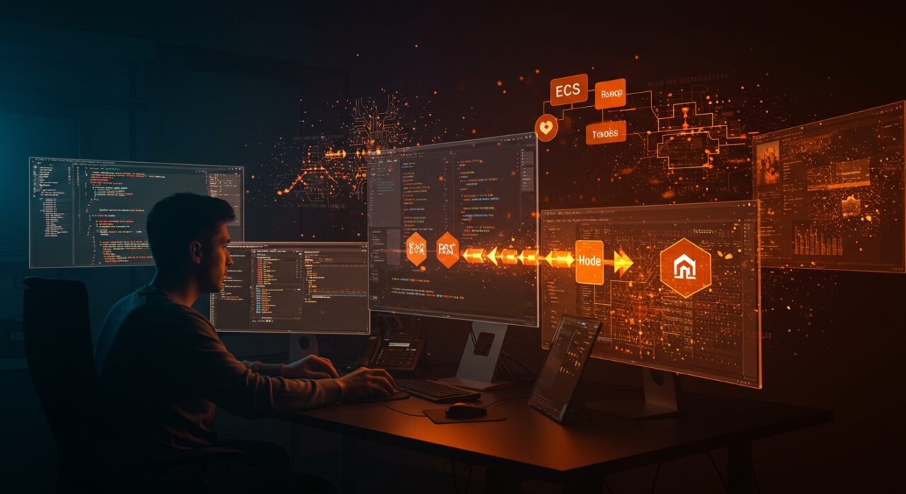 Desarrollador trabajando en motor de juego 2D con Rust, WGPU y arquitectura ECS, explorando trade-offs entre nativo y WebAssembly para CTOs.